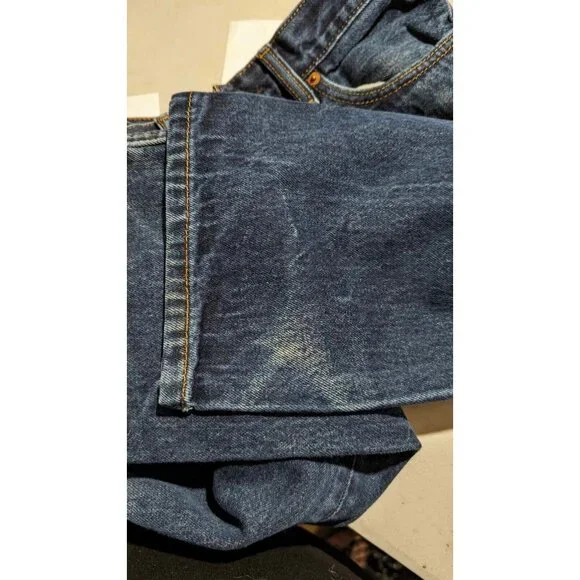 Levis 505 Jeans Mens 33x30 Blue Denim Distressed Well Loved Straight Leg Jeans - Picture 8 of 10